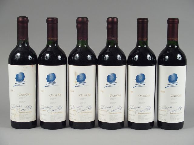 6 BOUTEILLES OPUS ONE NAPA VALLEY - 1989 - CBO - 1 BG/3 LB/2 BOUCHONS 
