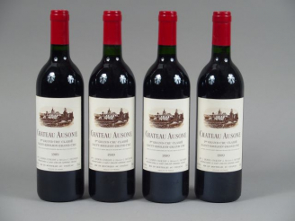Vente aux enchères 4 BOUTEILLES CHÂTEAU AUSONE 1er GCC ST EMILION - 1989 - CBO 6 BOUTEILL