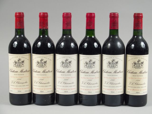 6 BOUTEILLES CHÂTEAU MONTROSE GCC ST ESTEPHE - 1990 - 2 BG
