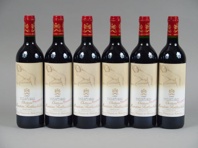 6 BOUTEILLES CHÂTEAU MOUTON ROTHSCHILD 1er GCC PAUILLAC - 1993 - CBO