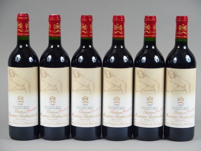 6 BOUTEILLES CHÂTEAU MOUTON ROTHSCHILD 1er GCC PAUILLAC - 1993 - CBO -