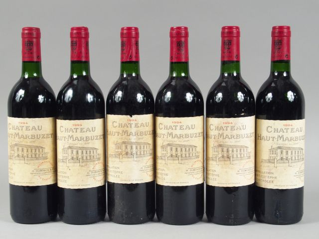 6 BOUTEILLES CHÂTEAU HAUT MARBUZET CBE ST ESTEPHE - 1994 - 2 BG/EF