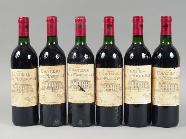 6 BOUTEILLES CHÂTEAU HAUT MARBUZET CBE ST ESTEPHE - 1994 - 3 BG/EF/2 E