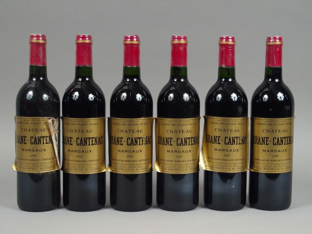 6 BOUTEILLES BRANE CANTENAC GCC MARGAUX- 1995 - CBO -1 EA/ETIQUETTES L
