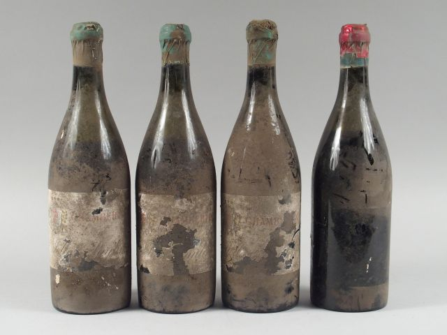 4 BOUTEILLES CHAMBERTIN ANNEES 20/30  JOLLIOT PAULIN - 1 PRESUMEE/6,5 