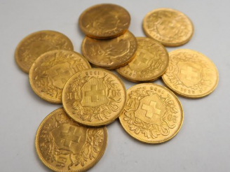 Vente aux enchères 10 pièces de 20 francs Suisse or, 1935 B. Frais acheteurs : 5 % TTC