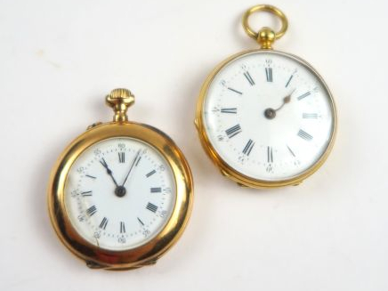 Deux montres de gousset en or, poinçon tête de cheval. (manques et acc