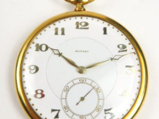 Vente aux enchères MOVADO. Montre de gousset en or. Poids : 72,5 g