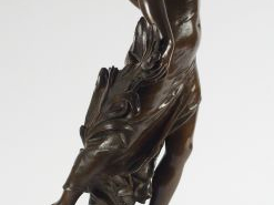 A. GAUDEZ "Ondine".  Sculpture en bronze à patine brune.  Signée.  H. 