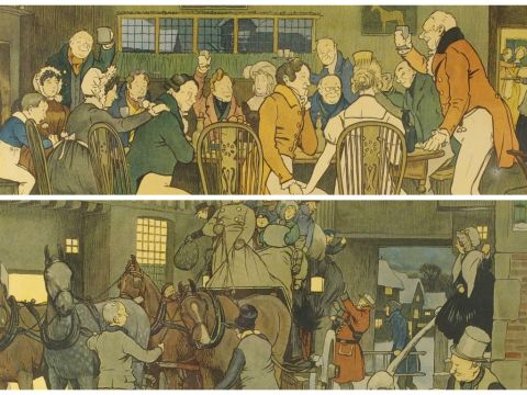 Cecil ALDIN. Paire de lithographies anglaises en couleurs.