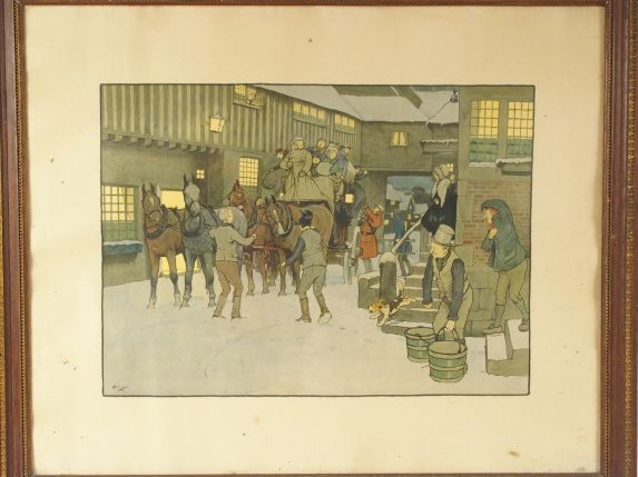 Cecil ALDIN. Paire de lithographies anglaises en couleurs.