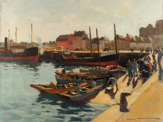 Vente aux enchères Maurice MENARDEAU "Retour des marquerautiers" Huile sur  toile. Signée