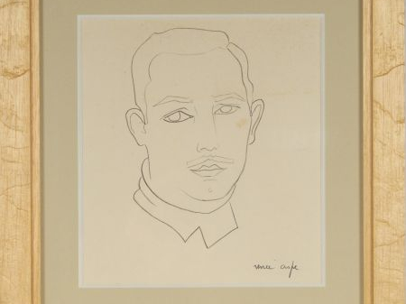 Renée ASPE "Portrait d’homme". Dessin au crayon, signé en bas à droite