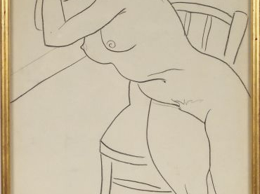 Renée ASPE "Le modèle nu". Deux différents dessins, signés et datés 47