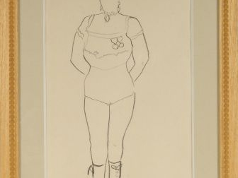 Renée ASPE "La danseuse médaillée". Dessin au crayon, signé en bas à d
