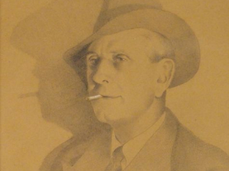 Vente aux enchères Pierre de BELAY "Portrait d’homme à la cigarette". Dessin, signé en ha