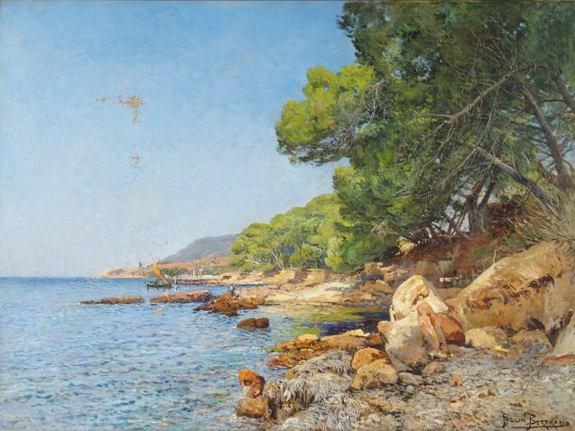 Paulin BERTRAND "Côte d’Azur". Huile sur toile, signée en bas à droite