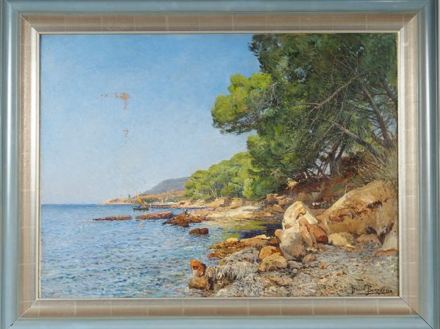Paulin BERTRAND "Côte d’Azur". Huile sur toile, signée en bas à droite