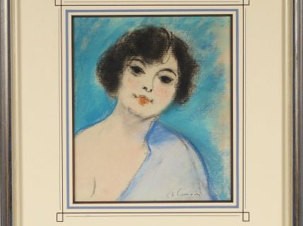 Charles CAMOIN "Portrait de femme". Pastel, signé en bas à droite.  22