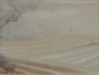 Vente aux enchères Daniel CAUDY "Paysage d’hiver". Aquarelle, signée en bas à droite.  11