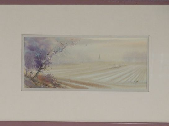 Daniel CAUDY "Paysage d’hiver". Aquarelle, signée en bas à droite.  11