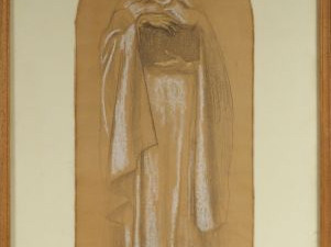 Maurice DENIS (1870-1943) "Etude de religieuse". Dessin au fusain et c