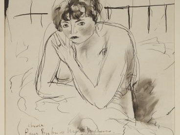 André DUNOYER de SEGONZAC "Etude pour Bubu de Montparnasse dédicacée à
