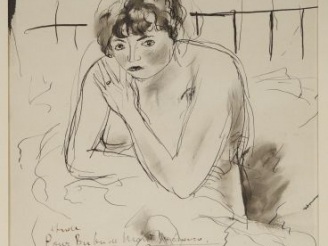 Vente aux enchères André DUNOYER de SEGONZAC "Etude pour Bubu de Montparnasse dédicacée à