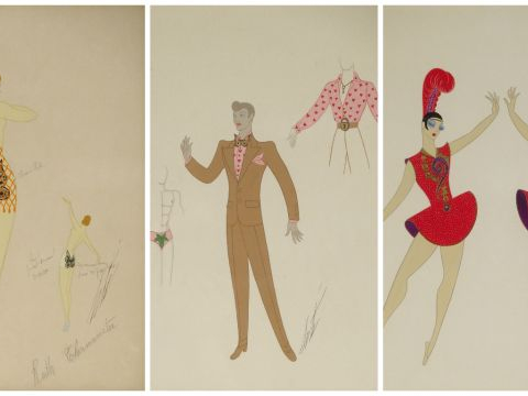 ERTE. Trois différents dessins. Signés.  33 x 27 cm , 31.5 x 20.5 cm ,