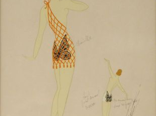 ERTE. Trois différents dessins. Signés.  33 x 27 cm , 31.5 x 20.5 cm ,