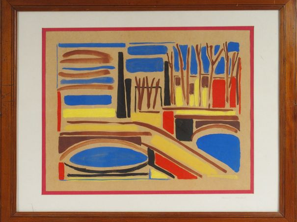 Jacques FAUCHE (attribué à) "Toulouse, Les Ponts Jumeaux". Gouache.  3