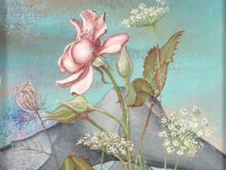 Vente aux enchères Pierre HENRY "Fleurs". Huile sur toile, signée en bas à droite. 24 x 1