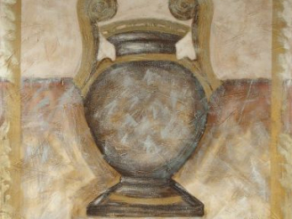 Vente aux enchères Stephen KAYE. "Nature morte à l'amphore". Huile sur toile, signée en b