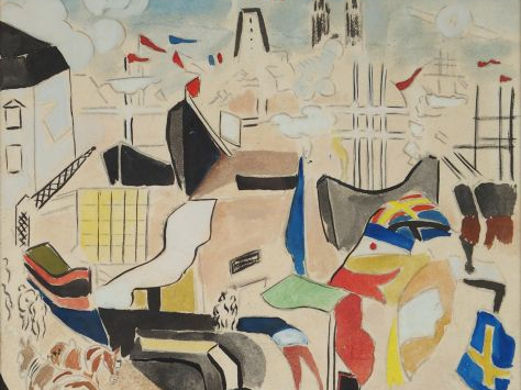 André LOTHE "Le grand pavois". Aquarelle, signée en bas à gauche.  37 