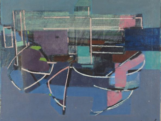 Vente aux enchères Willy MUCHA "Composition abstraite". Huile sur toile, signée en bas à 