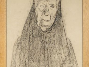 Willy MUCHA "Portrait de dame". Dessin au fusain, signé en bas à droit