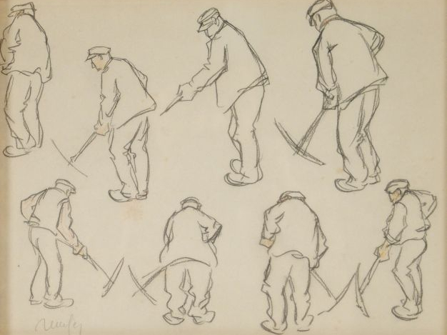 Raymond RENEFER "Etudes de personnages". Deux différents dessins, sign
