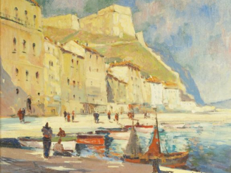 Vente aux enchères Henri SCHAEFFER "Vue de Bonifacio". Huile sur toile,signée en bas à dr