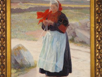 L. TESSON "La bretonne". Huile sur toile, signée en bas à droite et da