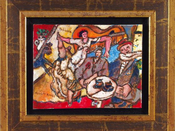 Théo TOBIASSE "Le Moulin Rouge". Huile sur toile, signée en bas à gauc