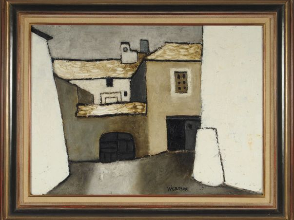 Paul VIGROUX "La maison Blanche". Huile sur toile, signée en bas à dro