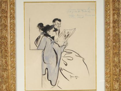 VILLON "Le talent de Monsieur Forain". Caricature.  Encre, signée en b