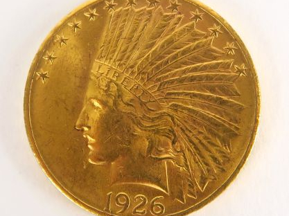 1 pièce de 10 dollars or, tête d'indien, 1926. Frais acheteurs : 5 % H