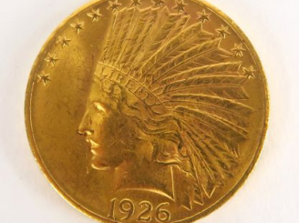 Vente aux enchères 1 pièce de 10 dollars or, tête d'indien, 1926. Frais acheteurs : 5 % H
