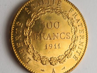 Vente aux enchères 1 pièce de 100 francs or 1911, A