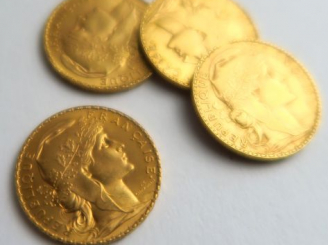 Vente aux enchères 4 pièces de 20 francs or Marianne : 1906, 1907, 1911 et 1913
