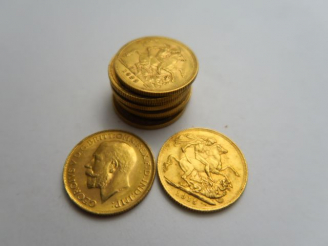 Vente aux enchères 10 Pièces Georges V  or. Frais acheteurs : 5 % HT