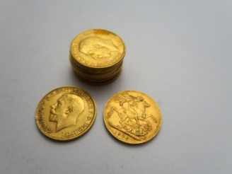 Vente aux enchères 10 Pièces Georges V or. Frais acheteurs : 5 % HT