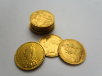 Vente aux enchères 10 pièces or Reine Victoria. Frais acheteurs : 5 % HT