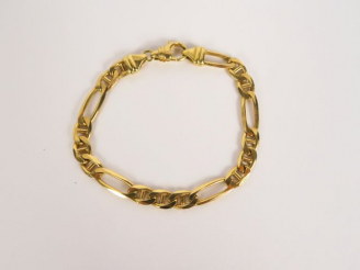 Vente aux enchères Bracelet, maille gourmette en or.  Poids : 20.4 g